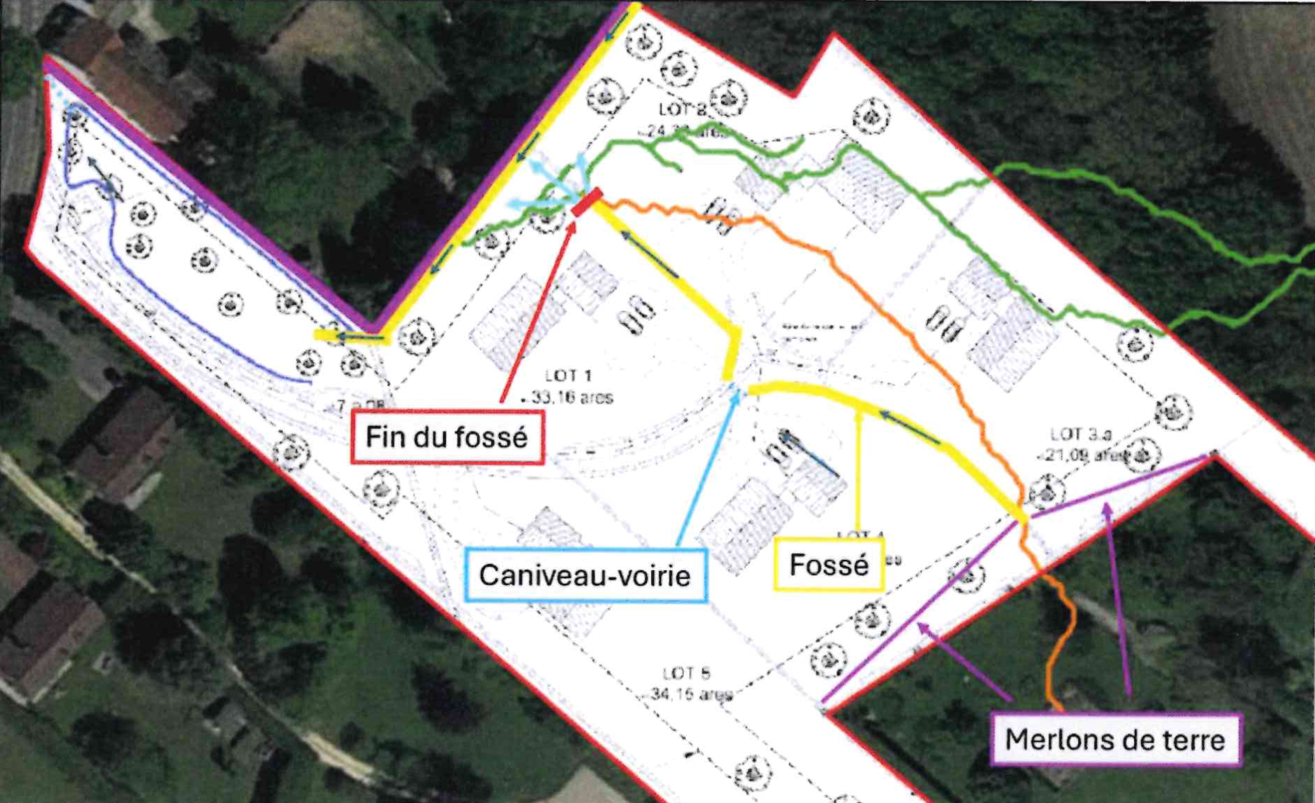 Plan d'aménagement des écoulements d'eau - Lasne