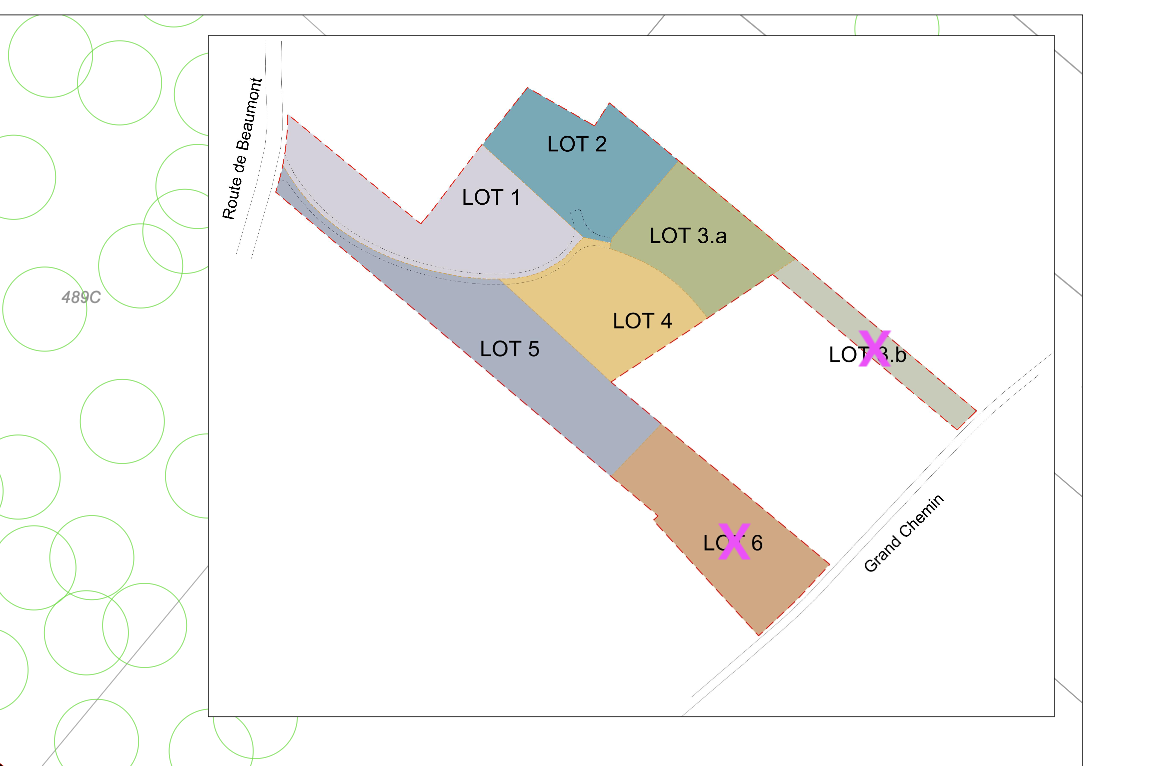 Plan de division en lots - Route de Beaumont, Lasne